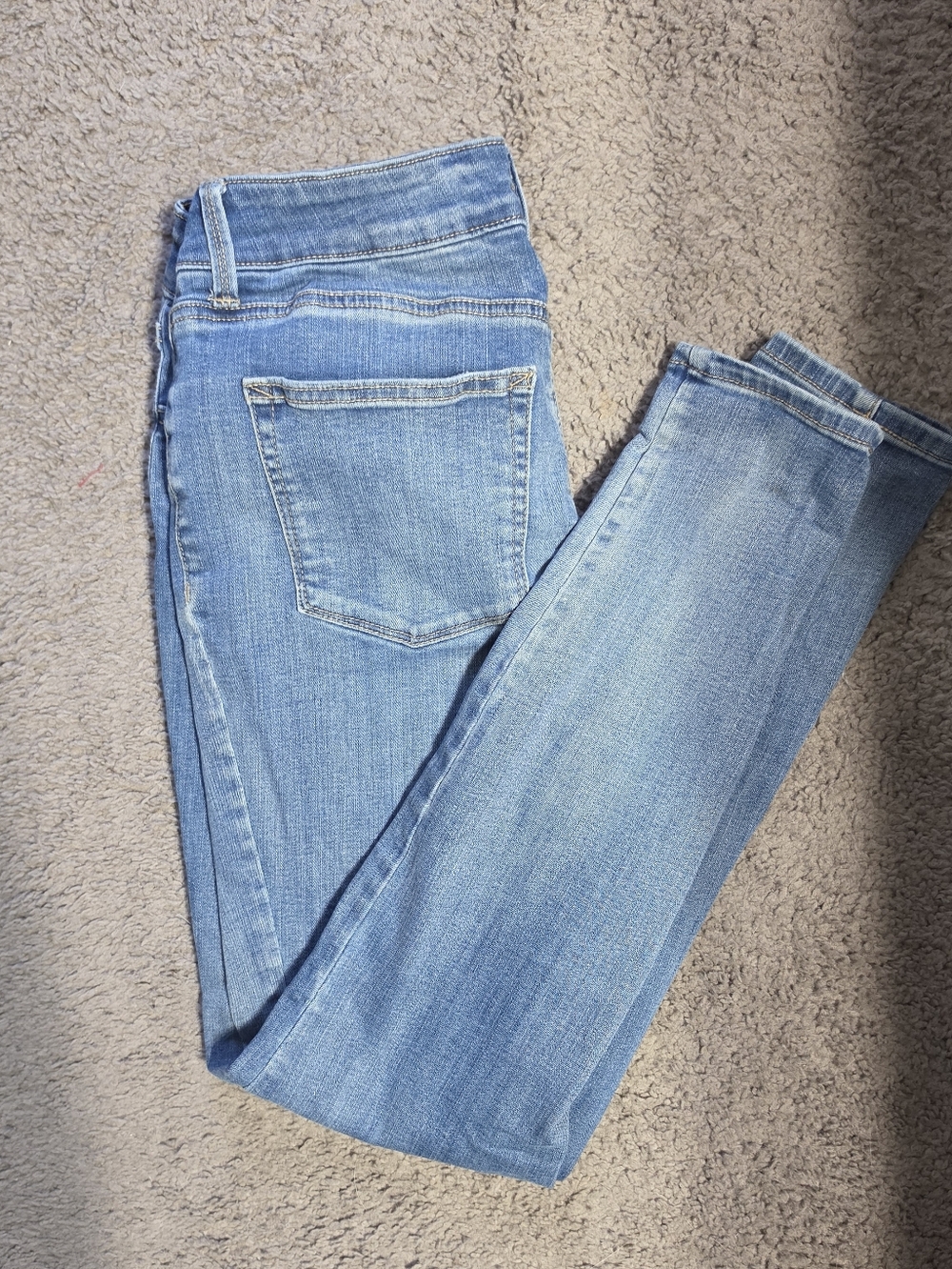 Light Blue Women's Skinny Jeans, Medium, Long